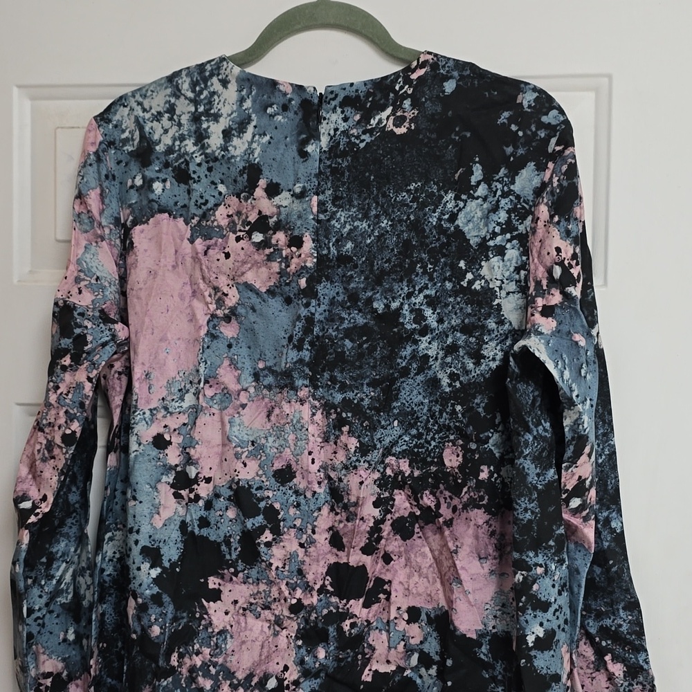 COS Women's Paint Splatter Dress Black/Blue/Purple Long Sleeve W/ Pockets - Picture 7 of 10